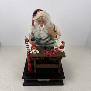 VTG Holiday Creations Santa Clause Noel Workbench Musical Workshop Tested